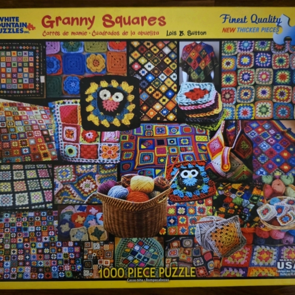 Granny Squares 1000-Piece Puzzle - Colorful Crochet Patchwork